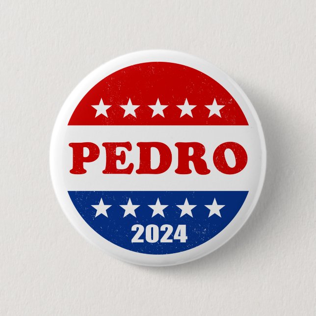 Bóton Redondo 5.08cm Pedro Eleitor Button 2024 Eleições EUA (Frente)