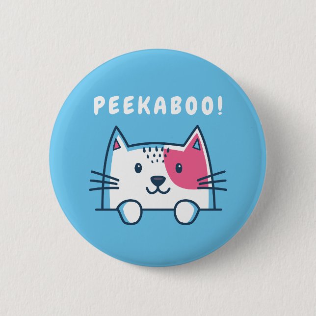 Bóton Redondo 5.08cm Peekaboo Cat (Frente)