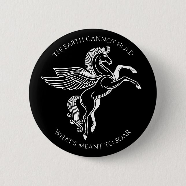 Bóton Redondo 5.08cm Pegasus Alado: Mitologia Grega Inspiracional (Frente)
