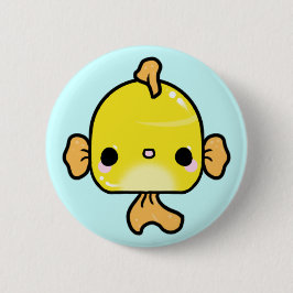 Bóton Redondo 5.08cm Peixe dourado de Kawaii (você muda o fundo!)