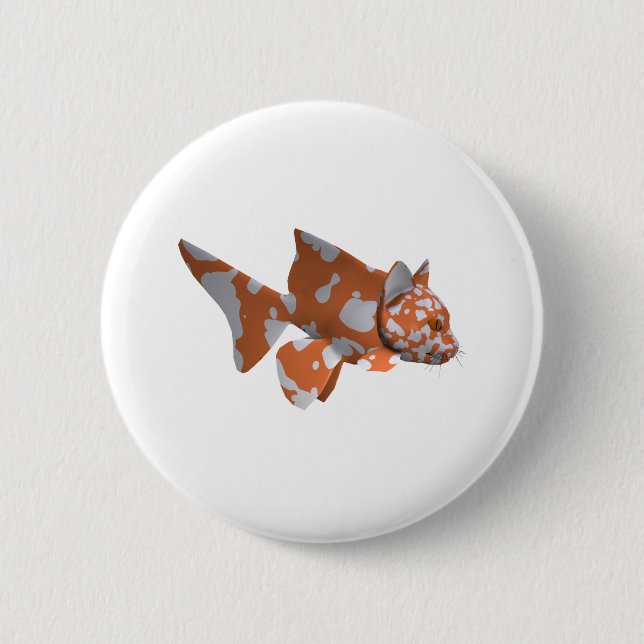 Bóton Redondo 5.08cm Peixe-gato-do-mato-branco-laranja (Frente)