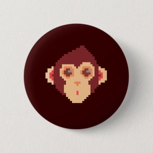 Bóton Redondo 5.08cm Pele de laptop HP com formato de macaco giro na fa