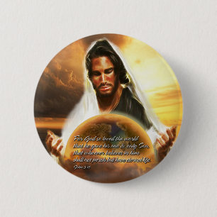 Bóton Redondo 5.08cm Pelo amor de Deus, o Botão do Mundo