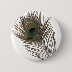 Bóton Redondo 5.08cm Pena de Peacock