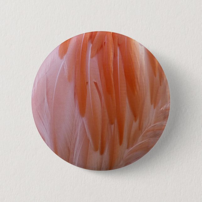 Bóton Redondo 5.08cm Penas Flamingo em tons de rosa (Frente)