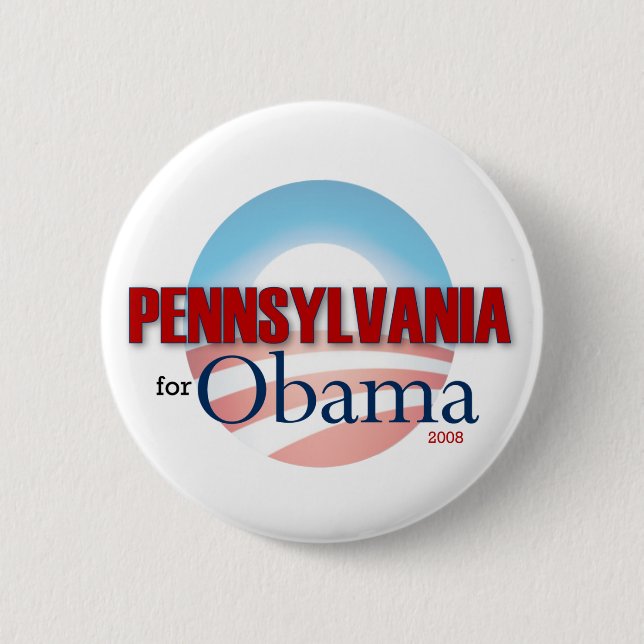 Bóton Redondo 5.08cm PENSILVÂNIA para Obama (Frente)