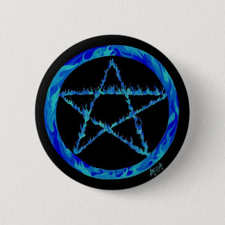 Bóton Redondo 5.08cm Pentacle da chama azul