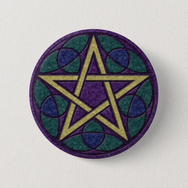 Bóton Redondo 5.08cm Pentacle roxo Triquetra (Frente)