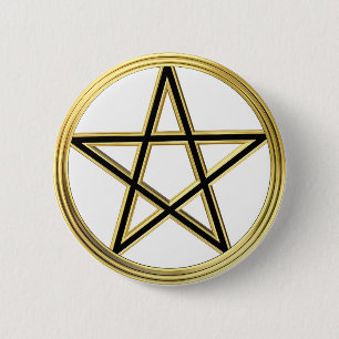 Bóton Redondo 5.08cm Pentagram dourado
