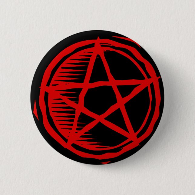 Bóton Redondo 5.08cm Pentagram vermelho (Frente)