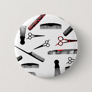 Bóton Redondo 5.08cm Penteado vermelho natural