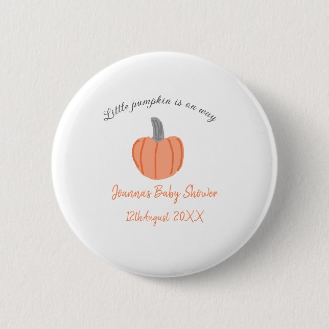 Bóton Redondo 5.08cm Pequena abóbora a caminho cinza laranja a (Frente)