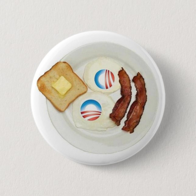 Bóton Redondo 5.08cm Pequeno almoço de Pro-Obama 2012 (Frente)