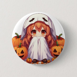 Bóton Redondo 5.08cm Pequeno fantasma para o Halloween