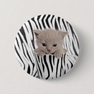 Bóton Redondo 5.08cm Pequeno gatinho britânico na caneca