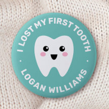 Perdi meu primeiro crachá azul-lacrimejo dos dente