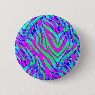 Bóton Redondo 5.08cm Perdida na Abstrato de Vadias de Zebra Coloridas