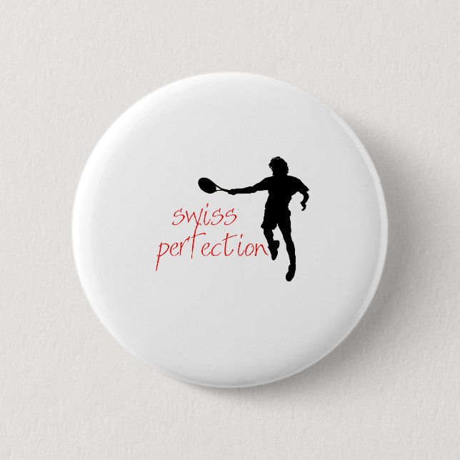 Bóton Redondo 5.08cm Perfeição do suíço do Tshirt de Federer (Frente)