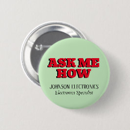 Bóton Redondo 5.08cm Pergunte-me como a marca corporativa personalizada