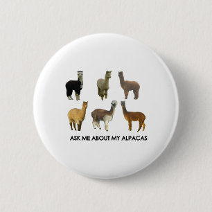 Bóton Redondo 5.08cm Pergunte-me sobre minhas alpacas