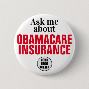 Bóton Redondo 5.08cm Pergunte-me sobre Obamacare de Saúde