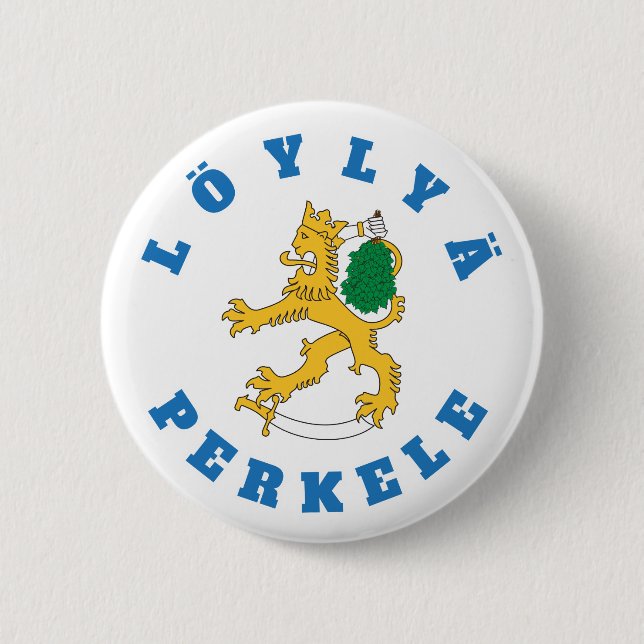 Bóton Redondo 5.08cm Perkele de Löylyä - saunoo de Suomileijona - (Frente)