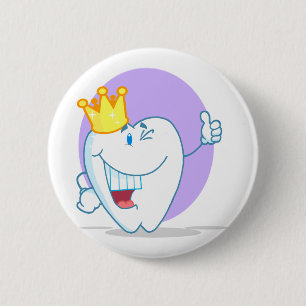 Bóton Redondo 5.08cm Personagem de desenho animado Dente Sorridente Com