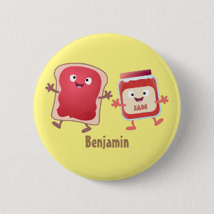 Bóton Redondo 5.08cm Personagens de desenho animado engraçados de pão e