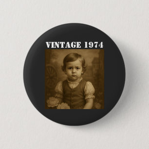 Bóton Redondo 5.08cm Personalização da Imagem de Infância e Vintagem de