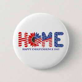 Bóton Redondo 5.08cm Personalização Patriótica de Bandeira de Girassol 