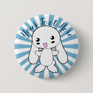 Bóton Redondo 5.08cm Personalizado de Hug do Coelhinho Kawaii