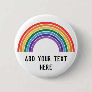 Bóton Redondo 5.08cm Personalizar Arco-íris do Orgulho LGBT