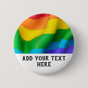 Bóton Redondo 5.08cm Personalizar Bandeira do Orgulho LGBT Arco-Íris