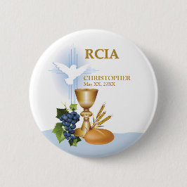 Bóton Redondo 5.08cm Personalizar, RCIA Felicita o Sacramento Católico