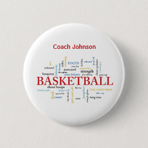 Bóton Redondo 5.08cm Personalizar treinador de basquete Obrigado em pal