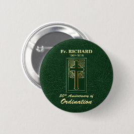 Bóton Redondo 5.08cm Personalizável 50º Aniversário de Ordenação Verde