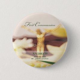 Bóton Redondo 5.08cm Personalize, Parabéns pela Primeira Comunhão