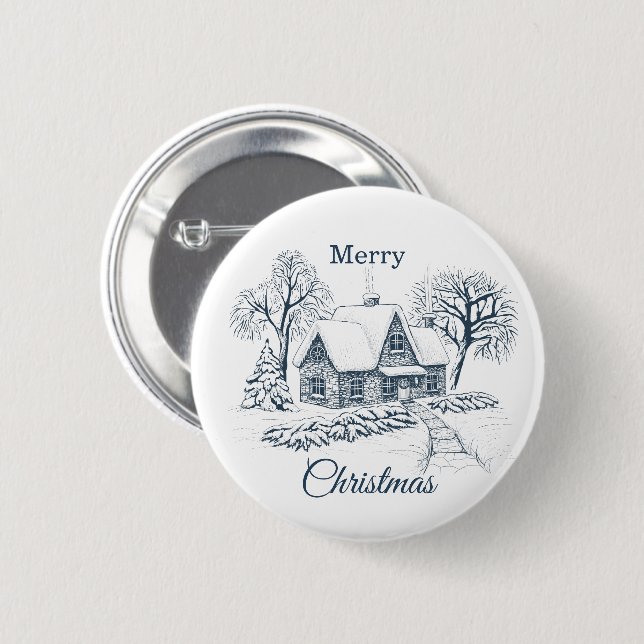 Bóton Redondo 5.08cm Personalized Christmas Button–Custom Seasonal Pin (Frente & Verso)