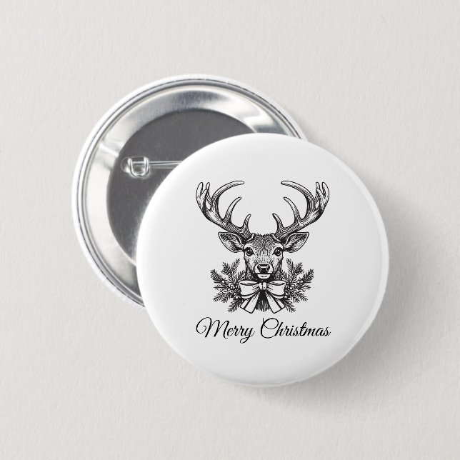 Bóton Redondo 5.08cm Personalized Christmas Button–Custom Seasonal Pin (Frente & Verso)