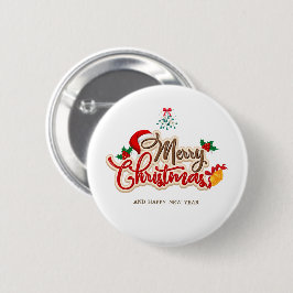 Bóton Redondo 5.08cm Personalized Christmas Button–Custom Seasonal Pin