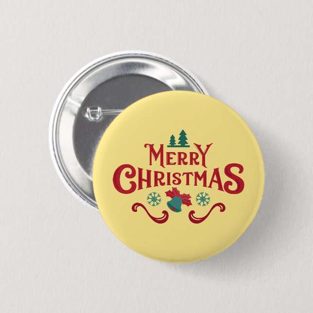 Bóton Redondo 5.08cm Personalized Christmas Button–Custom Seasonal Pin (Frente & Verso)