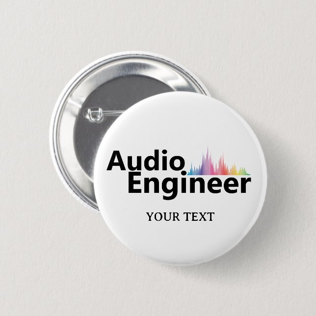 Bóton Redondo 5.08cm Personalized Sound Engineer Audio Engineering (Frente & Verso)