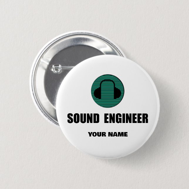 Bóton Redondo 5.08cm Personalized Sound Engineer Audio Engineering (Frente & Verso)