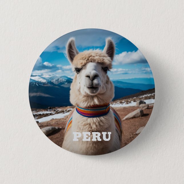 Bóton Redondo 5.08cm Peru Llama (Frente)