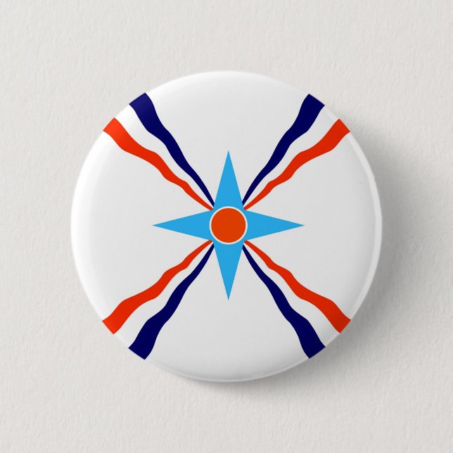Bóton Redondo 5.08cm pessoas assyrian da bandeira étnica (Frente)