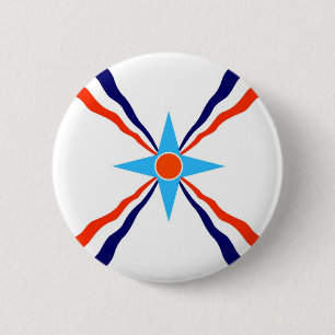 Bóton Redondo 5.08cm pessoas assyrian da bandeira étnica