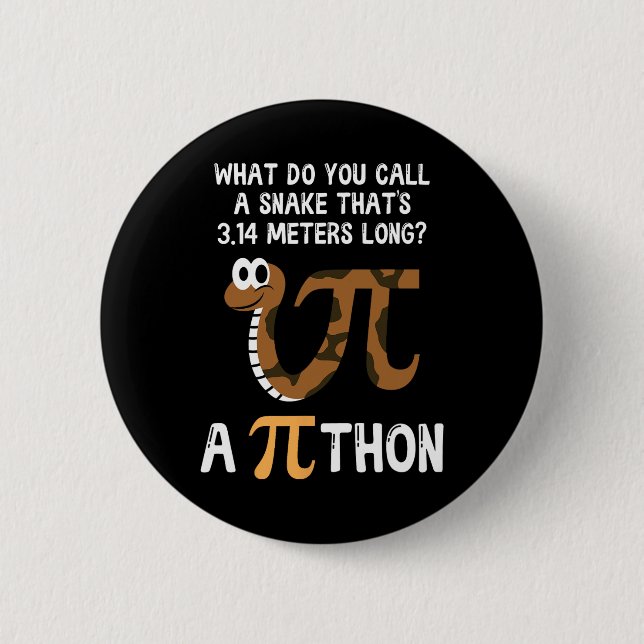 Bóton Redondo 5.08cm Pet Cobra Math Pi Day Python (Frente)