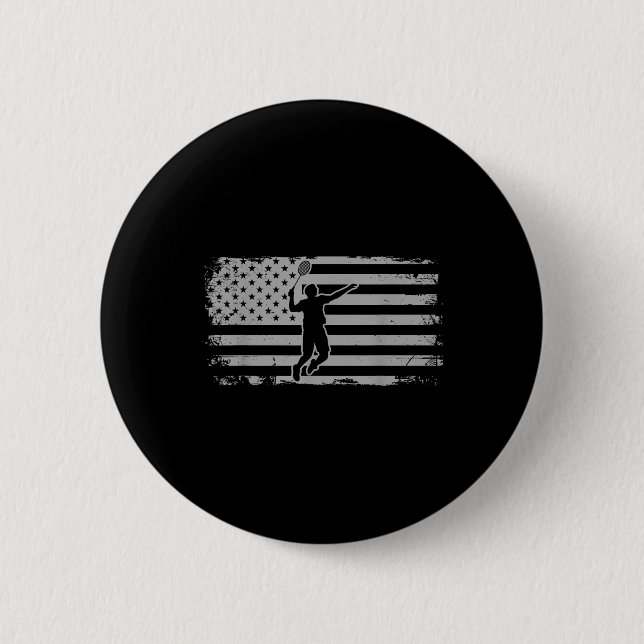 Bóton Redondo 5.08cm Peteca da Bandeira Americana (Frente)