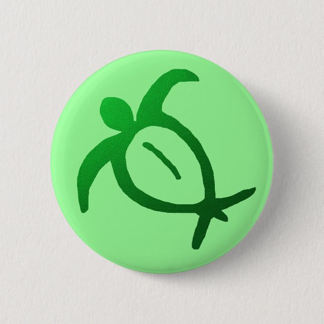 Bóton Redondo 5.08cm Petroglyph havaiano de Honu - botão (Frente)