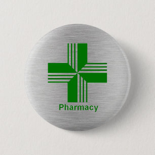 Bóton Redondo 5.08cm Pharmacy cross badge